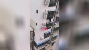  Female drops coming from home while making an effort to go up