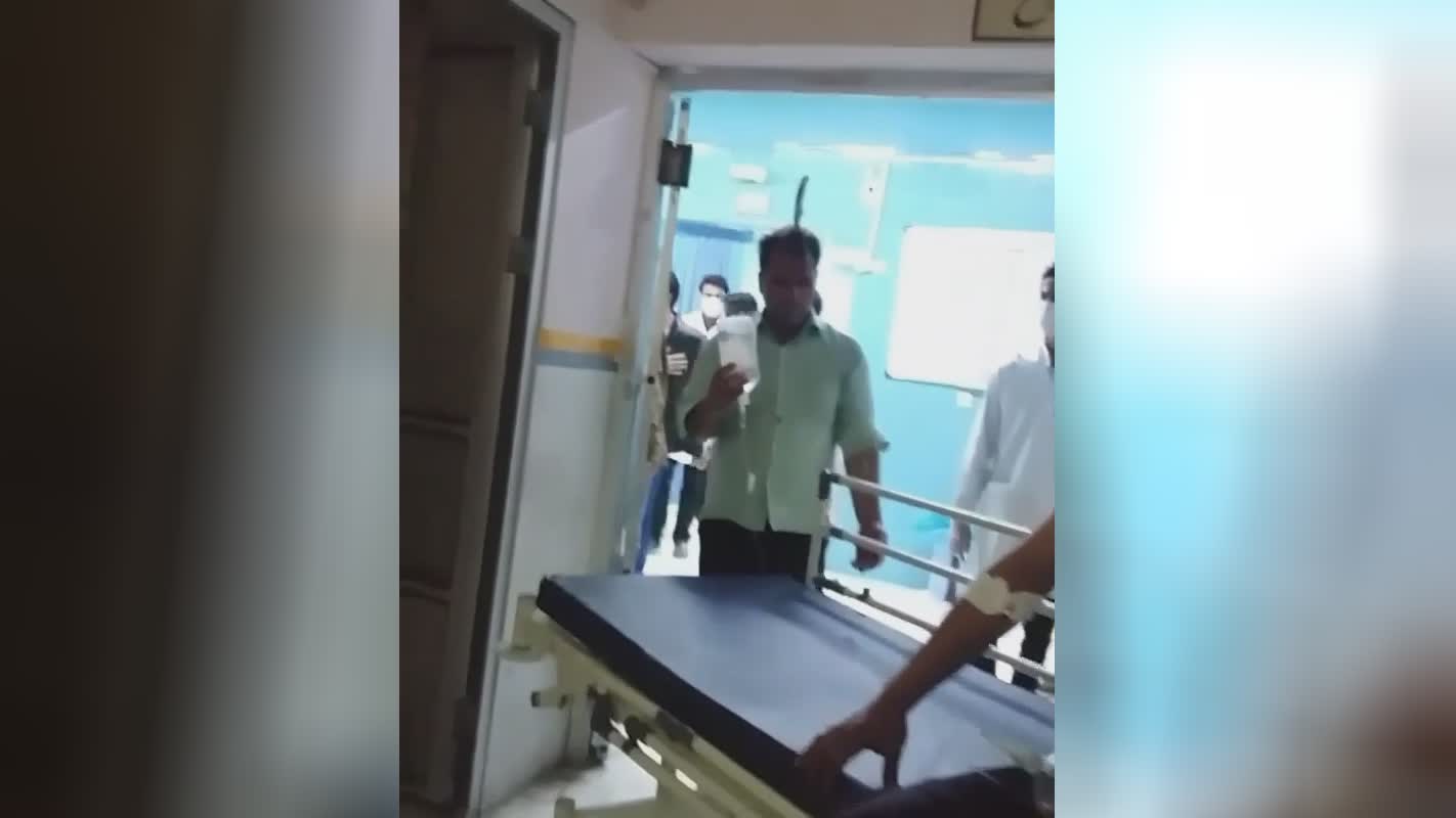 Help yourself – a man along with a knife in his brain is actually holding