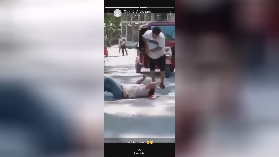 Insane guy hacked a man on the road