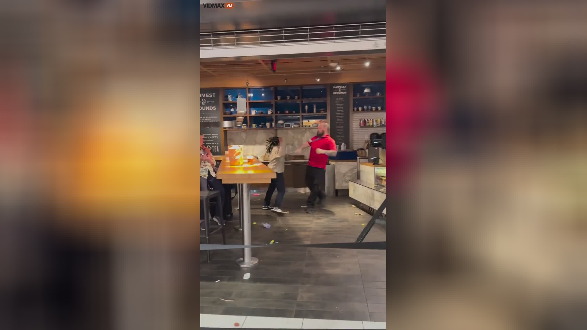 Wild woman trying to beat up everyone at harvest & co requirements