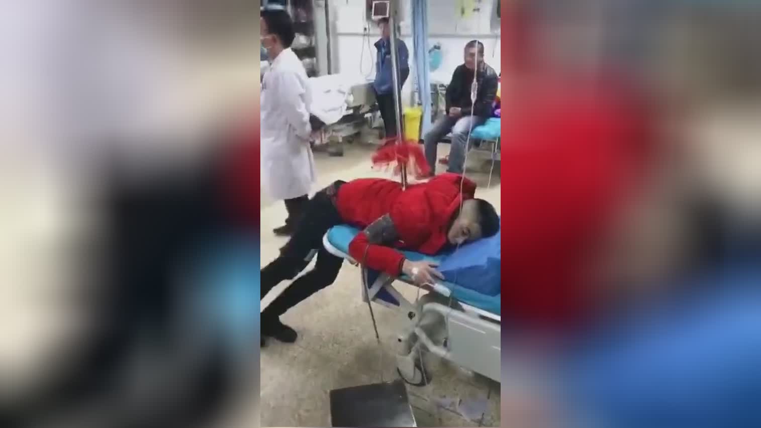 [still alive] man impaled by traditional harpoon
