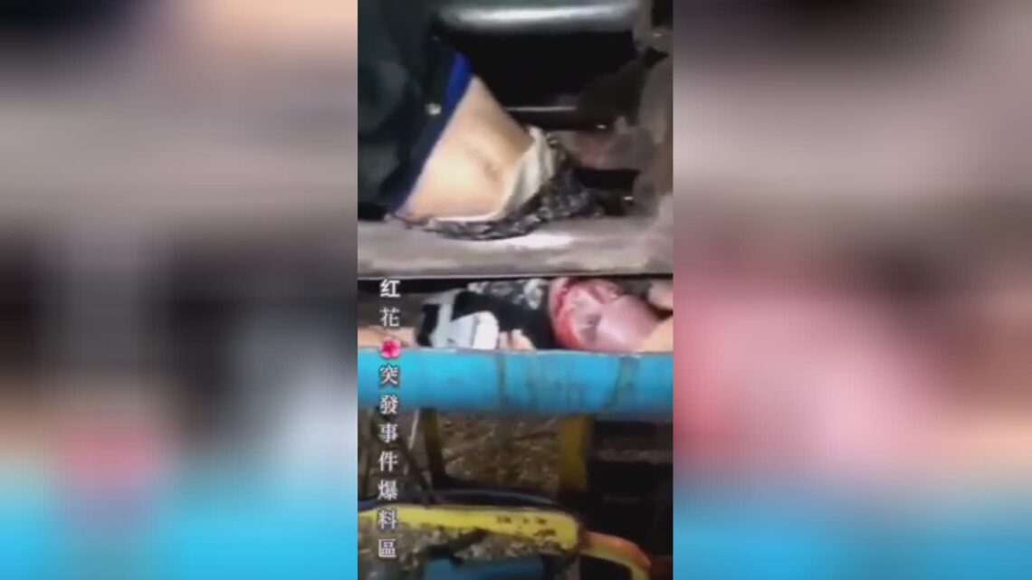 A fractured worker that fell into a rotating machine attempts to ecsape