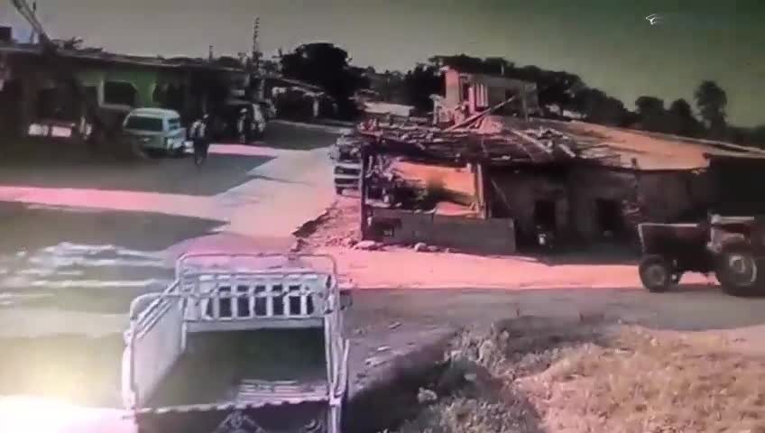 A guy was tromp by his own tractor