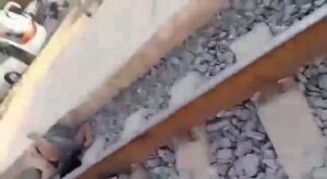 A passing train went out of a man without a leg