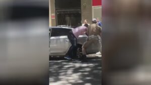 A policeman beat the chauffeur of an auto and also left