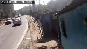 A truck that went out of control knocked out numerous autos