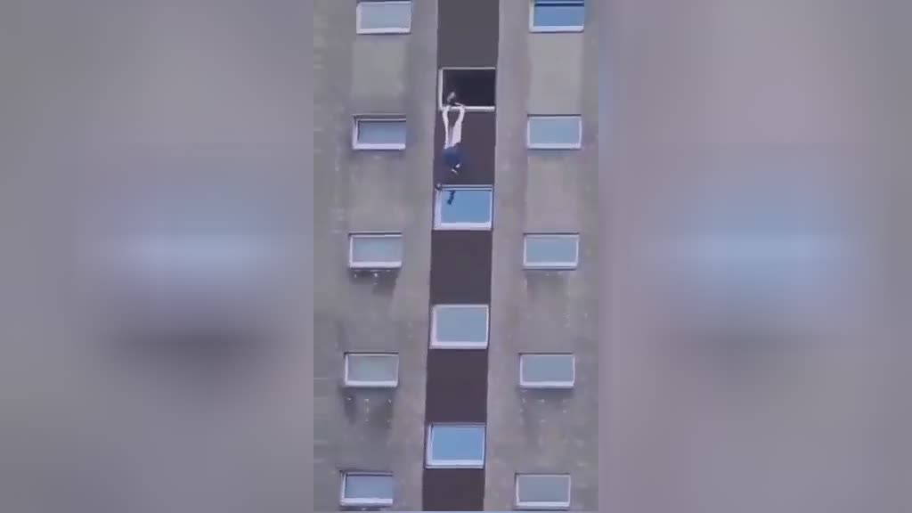 A lady fell coming from an entranceway window poland