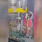 A female's upper arm was actually crushed by a push at job