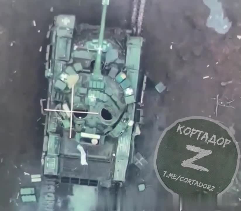 Exactly struck of a russian explosive inside the tank of ukrainia