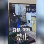 Blue-collar worker is pulled right into maker however