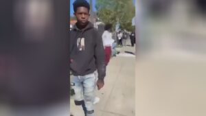 Volleyball coach go attempting to split a match between students