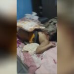 Partner penetrates his wife along with his penis as well as knife