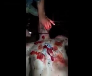 Man being actually decapitated