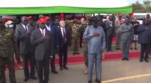 Head of state of south sudan pissed themself during the ceremony