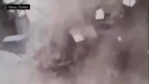 Rescuers are actually squashed by an already fallen down structure in turkey