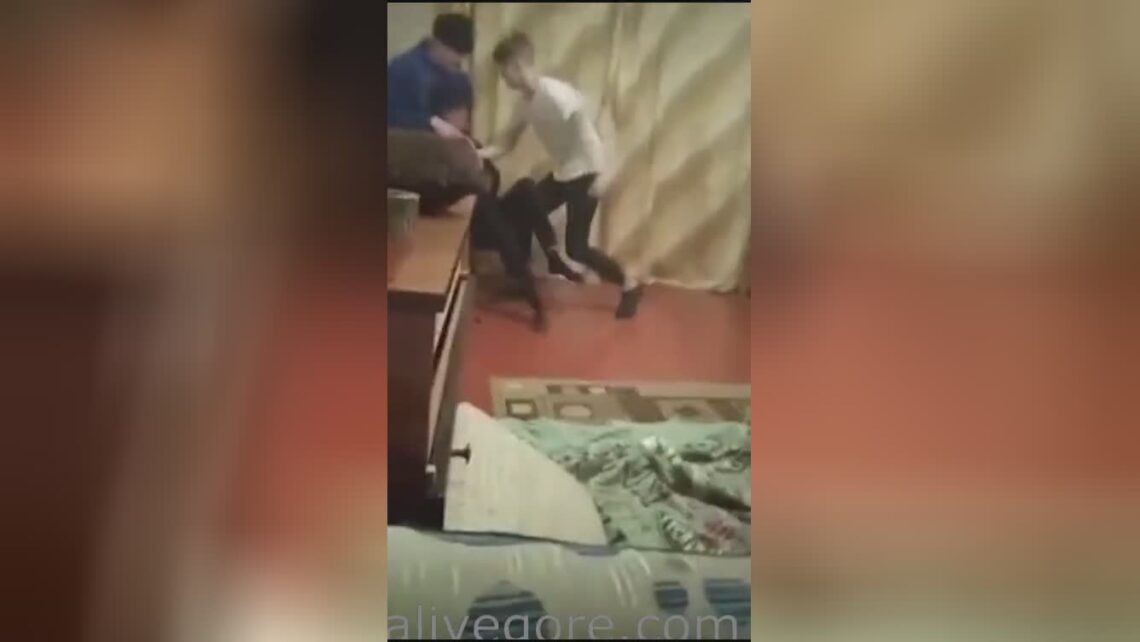 Russian teen whipping while eating