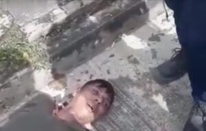 Strangled male depending on the street colombia