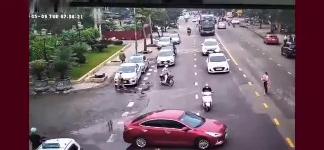 A truck ran over an elderly female who was crossing the road