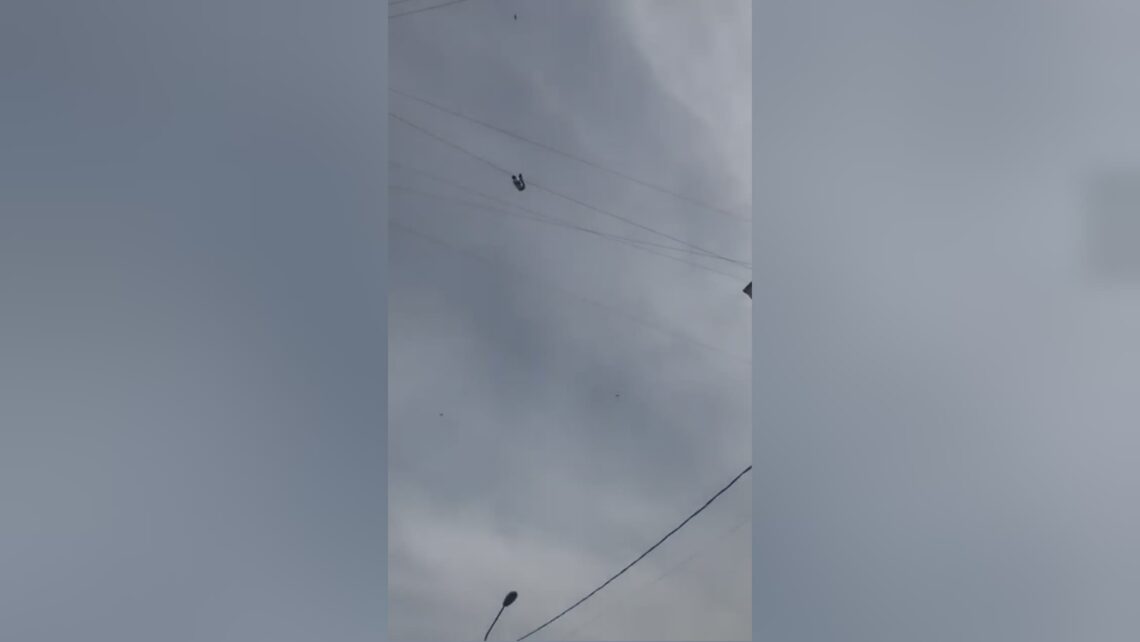 Boy falls to his death after clinging to cables