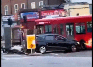 Man Rammed Into A Petrol Station, Then Into The Back Of A Van
