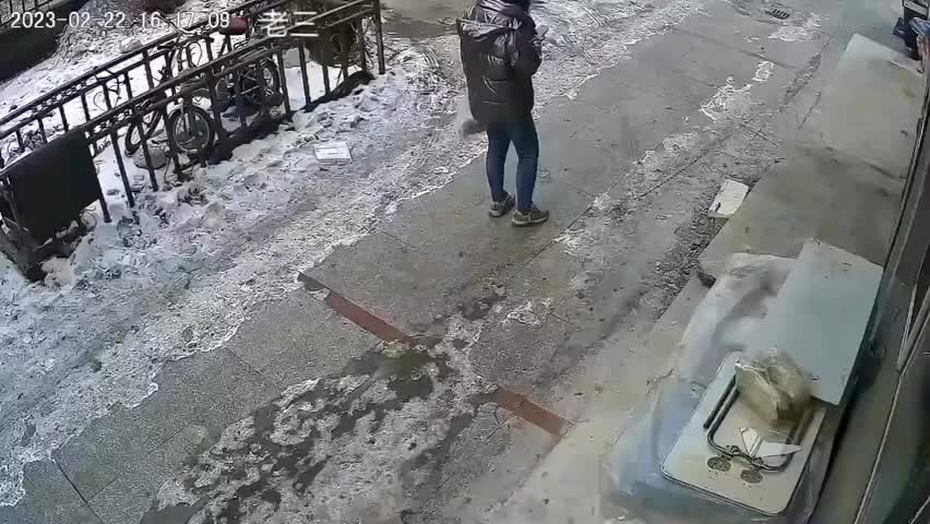 Snow fell on him