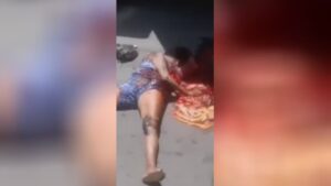 Because of the incident, the female's abdomen ruptured 1 Because of the incident, the female's abdomen ruptured