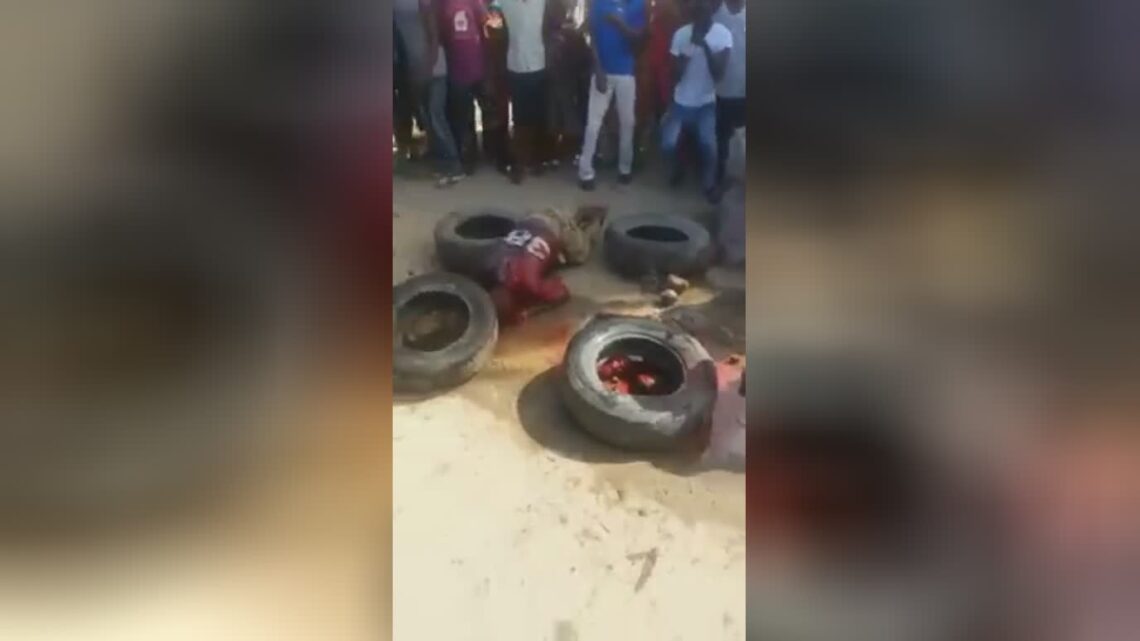 Mob anger and also thrown stones to robber to fatality