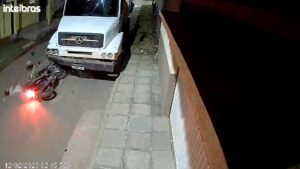 Motorcyclist rammed a parked vehicle
