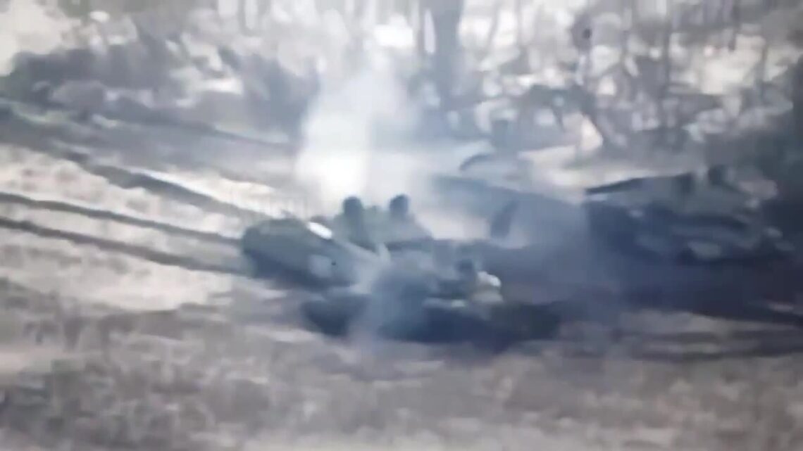 Russian soldier on fire operates by means of an area