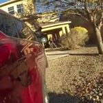 The rascal ran in the direction of the police officers swaying 2 home kitchen blades