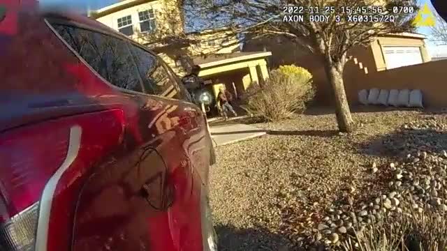 The rascal ran in the direction of the police officers swaying 2 home kitchen blades