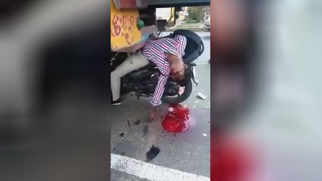 The motorcyclist came to his last destination