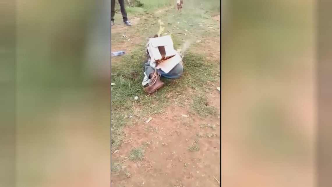 The robber was actually connected up, doused with gas as well as light