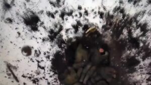 Injured russian soldiers acquiring bombed by a drone