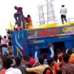 Dancing boy s hand struck high strain line