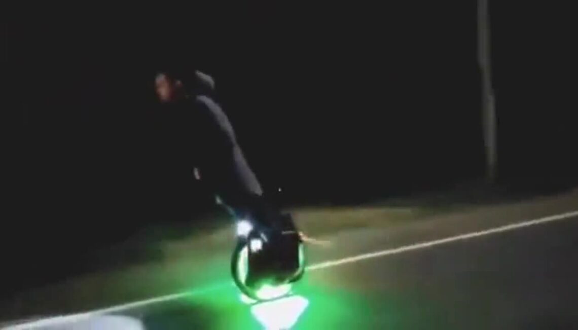 Electric unicycle wreck