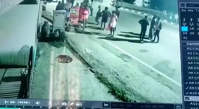 Gasoline cyndrical tube bursts at tea store