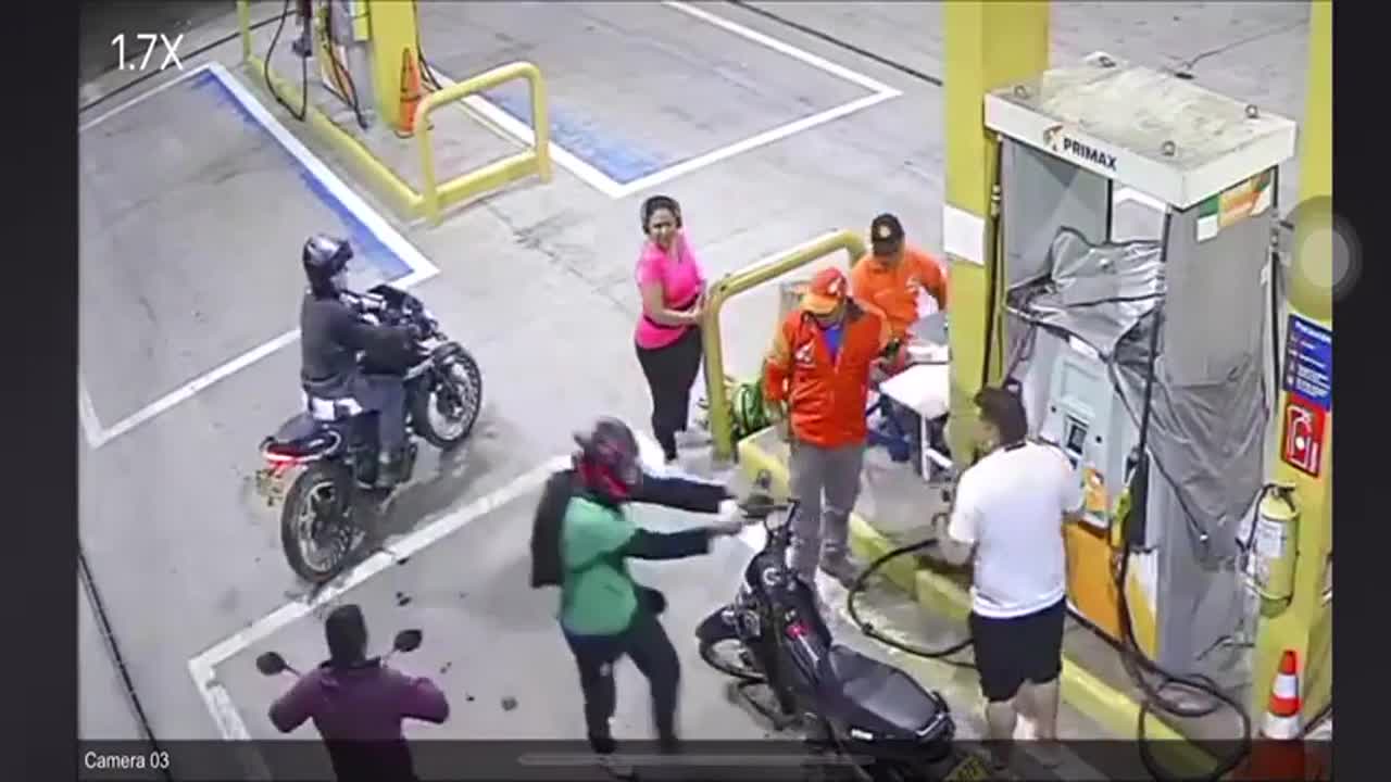 Gunned down at gasoline station in colombia
