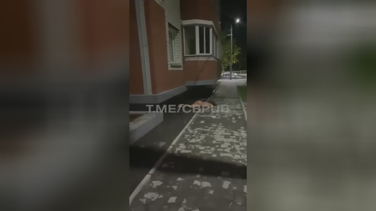 Nude stripper thrown from the fourth flooring in russia