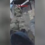 Russian soldier loses lower leg to ukrainian landmine