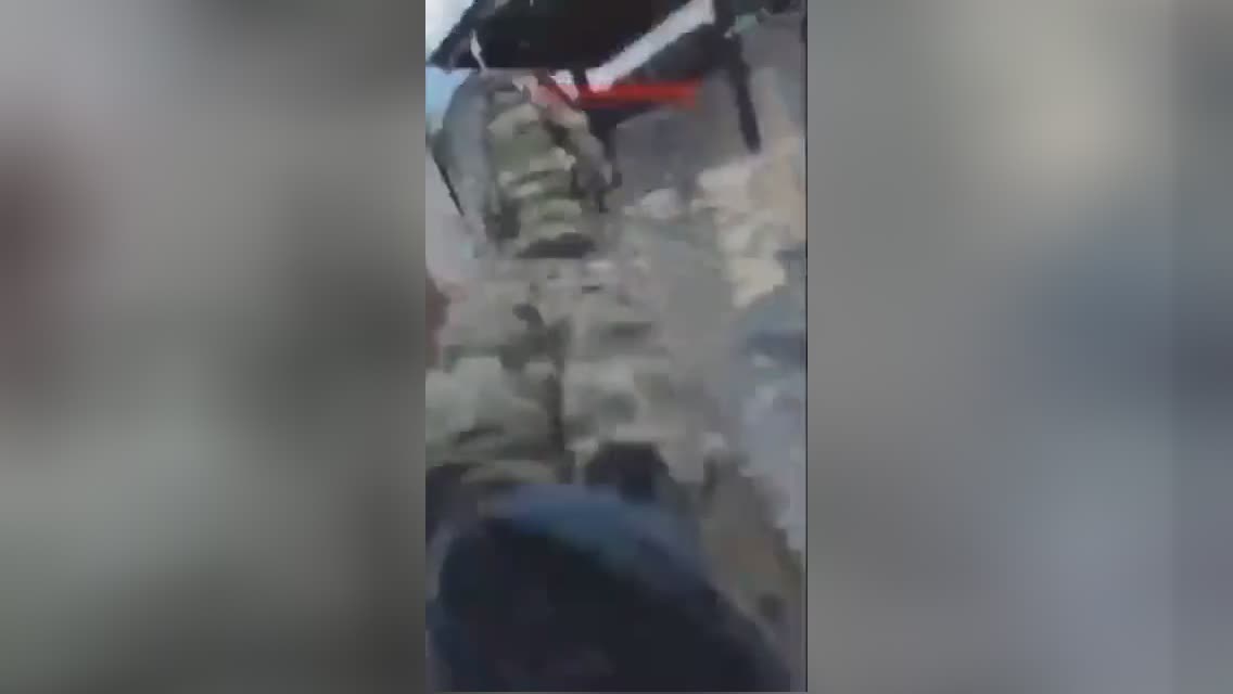 Russian soldier loses lower leg to ukrainian landmine
