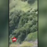 Horrifying instant rescue helicopter wrecks and blows up