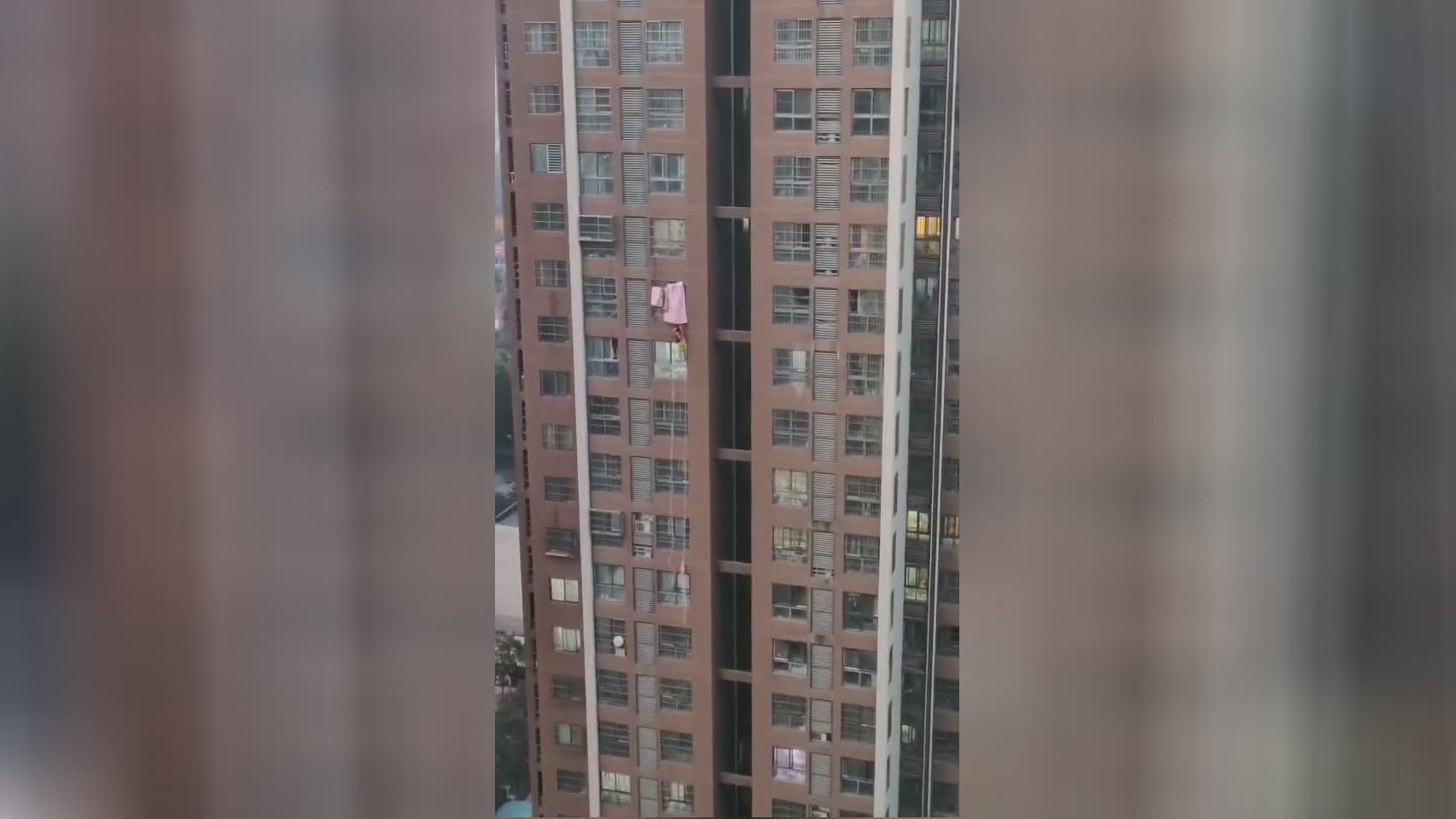 Girl falls from structure