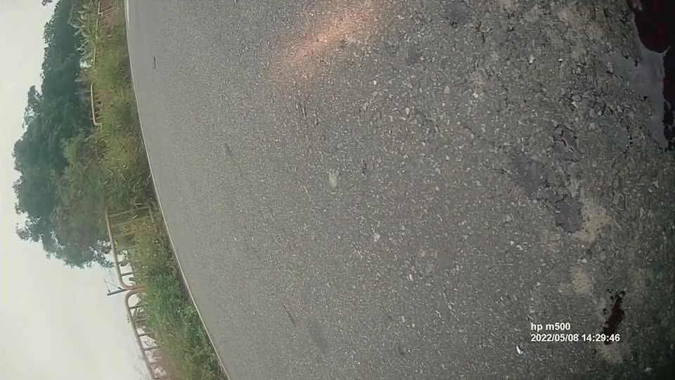 Splat! biker bleeds after head on accident