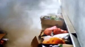 Video clip captures moment israeli airstrike damages al-shorouk