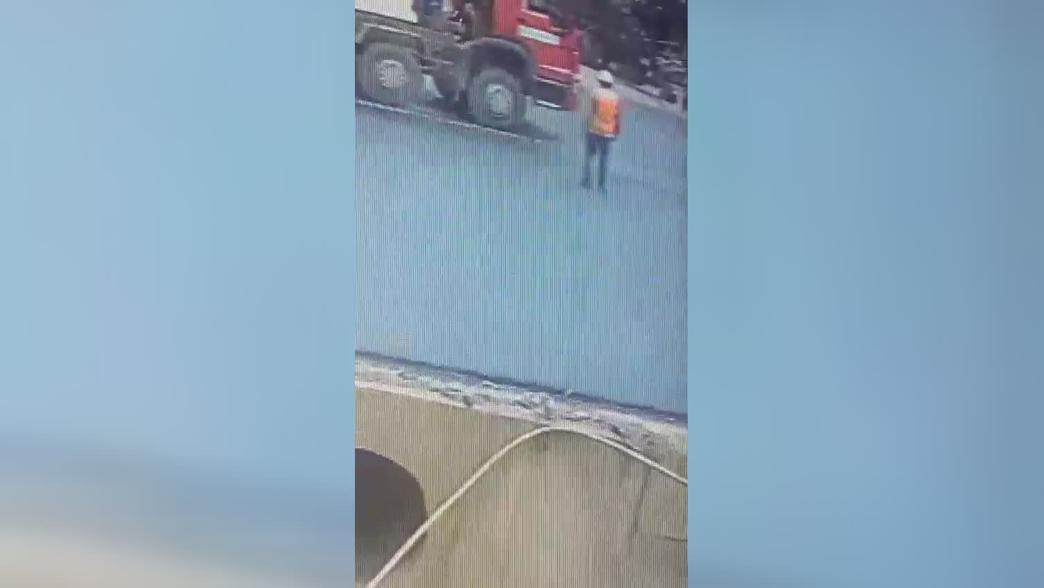 The road laborer was actually tromp by a curler a pair of times