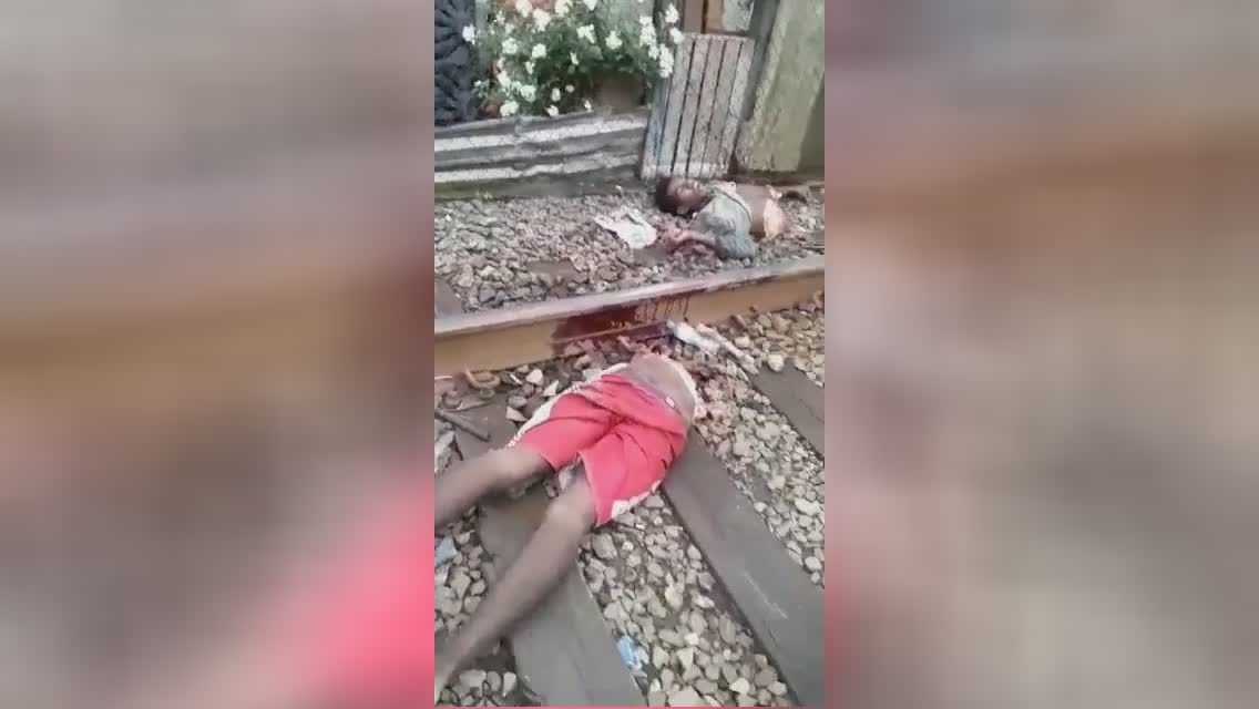 The train crack the dude in 2 halves