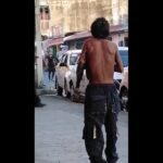 Zombie walk of electrocution survivor