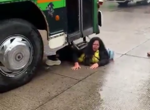 A Woman Crossing The Road At A Pedestrian Crossing Was Run Over By A Bus