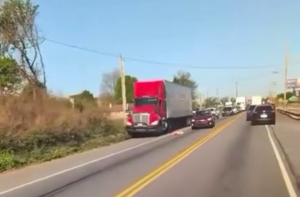 Dude Splattered By Truck. USA